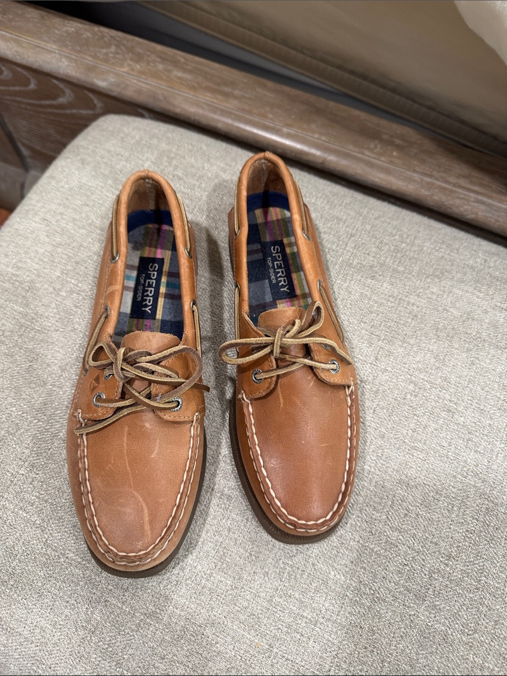 Sperry women’s Classic Tan/Brown Leather Boat Shoes size 7